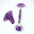 2026 Hot Sales Cheap 100% Pink Crystal Stone Guarantee Custom LOGO Facial Massager Natural Jade Roller Gua Sha Set Amethyst Roller