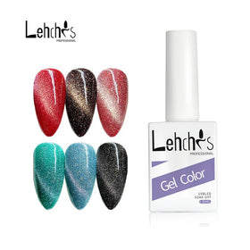 Lehchis 15ml Holographic Neon Christmas Nails Shine Glitter Red Green Trendy Magnetic Cat Eyes Non-Toxic UV Gel Polish