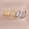 Meetyoo Zircon Eco-friendly Hoop Earring Brass 18K Gold Plated Waterproof Zircon Stone Women Heart Shape Trendy Hoop Earring