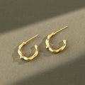 925 Sterling Silver Fashion C Shape Hoop Earring Simple Graceful Ladies 18K Gold Earrings Irregular Designer Earrings