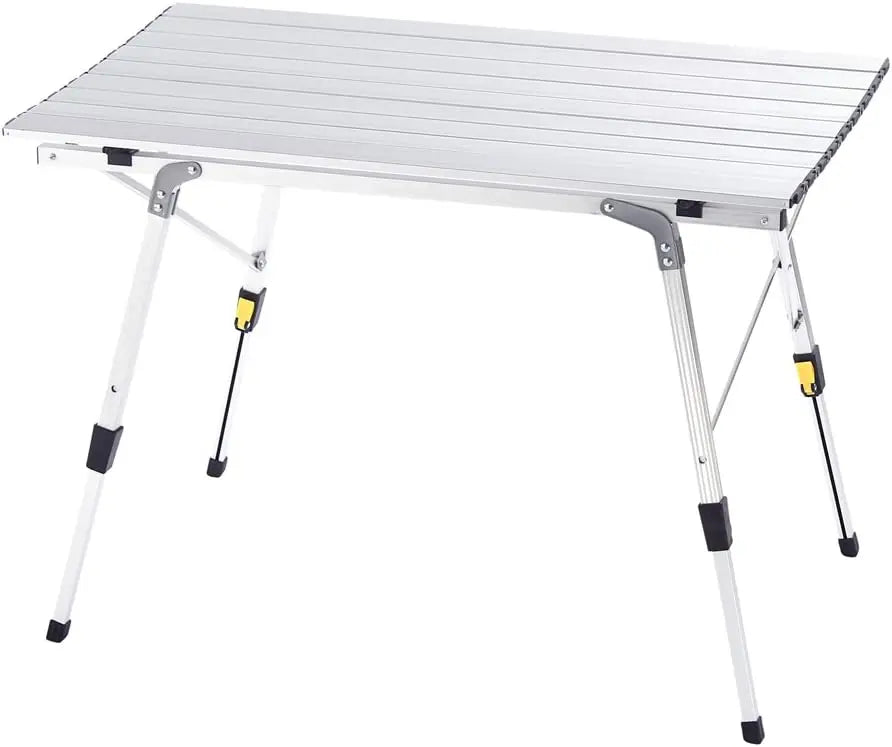 Woqi Aluminum Table Height Adjustable Outdoor Lightweight for Camping Beach Backyards BBQ Part Folding Table