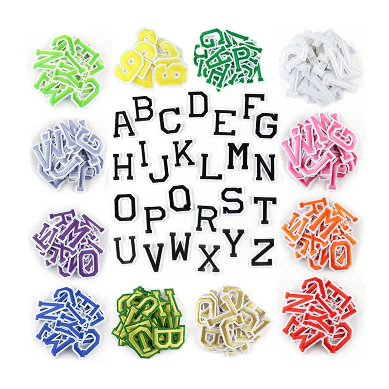 Wholesale Hot Selling 24 Pieces Self Adhesive Letters Number Patchesfor DIY Jackets Clothing Mobile Phone Backpacks Hat
