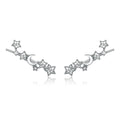 Factory 925 Sterling Silver Stars and Moon Stud Earrings for Women Silver Jewelry 2022 Brincos Earring SCE926
