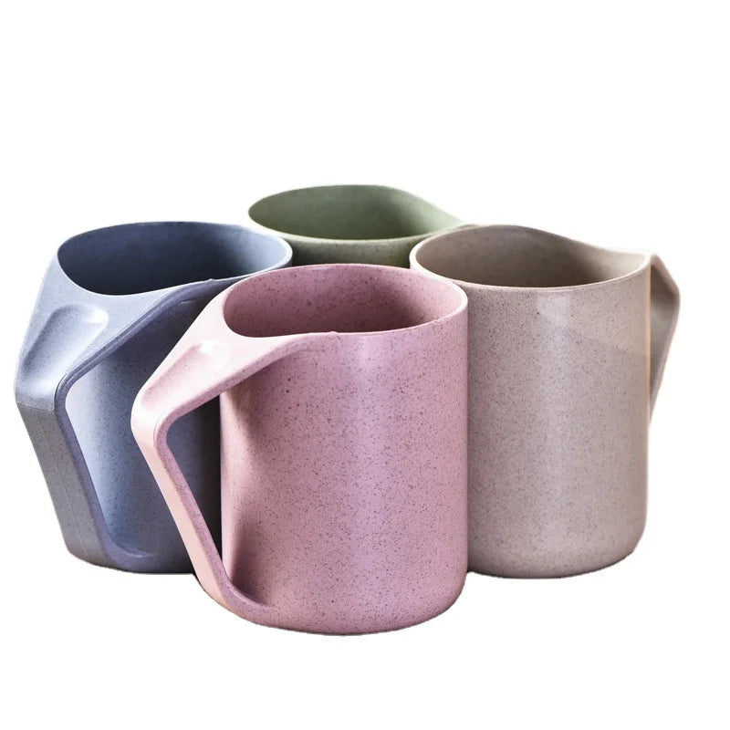 Proper Price New Design New Arrival Back to School Rectangle Classic Wheat Straw High Capacity Mug