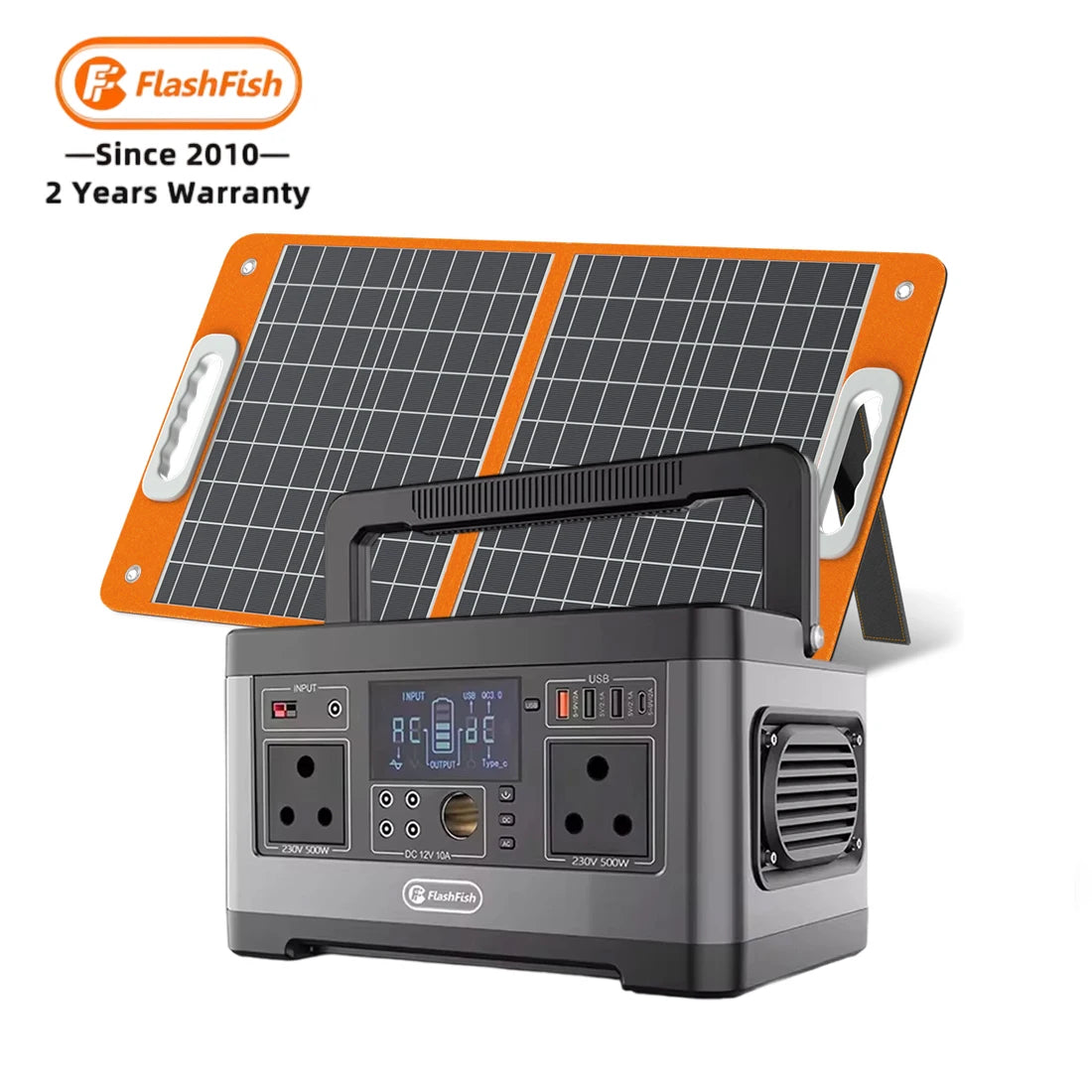 Multiple Output Power Supply Rechargeable 500w 520wh 12v Dc Portable Power Station Solar Generator