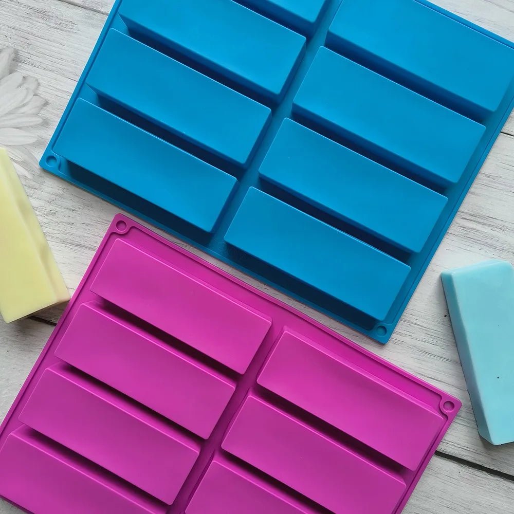 8 Cavity Rectangle Bar Silicone Mold  Cereal Bar Molds for Chocolate  Bread Brownie Cornbread Cheesecake Pudding Butter Mould