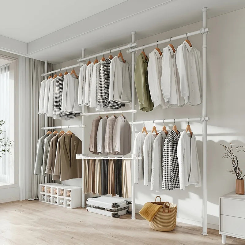 Folding Adjustable Telescopic Closet Portable Foldable Mobile Collapsible Wardrobe for Clothes