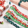 2cm Christmas Designer Printed Polyester Solid Grosgrain Ribbon for Gift Decorative Christmas Accessories