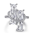 2022 Trendy CZ Rings jewelry S925 Sterling Silver 5A Cubic Zircon Rhodium Plated Emerald Cut Ring Zircon Jewelry Women's Ring