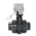 Tonheflow Motorized Pvc Ball Valve Motorised DN40 1 1/2" CR501 DC12V DC24V True Union No Thread