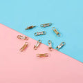 Simple 4*13.5mm Rectangular Zircon Charm 18K Gold Plated Stainless Steel Connector for DIY Necklace Earring Jewelry Accessories