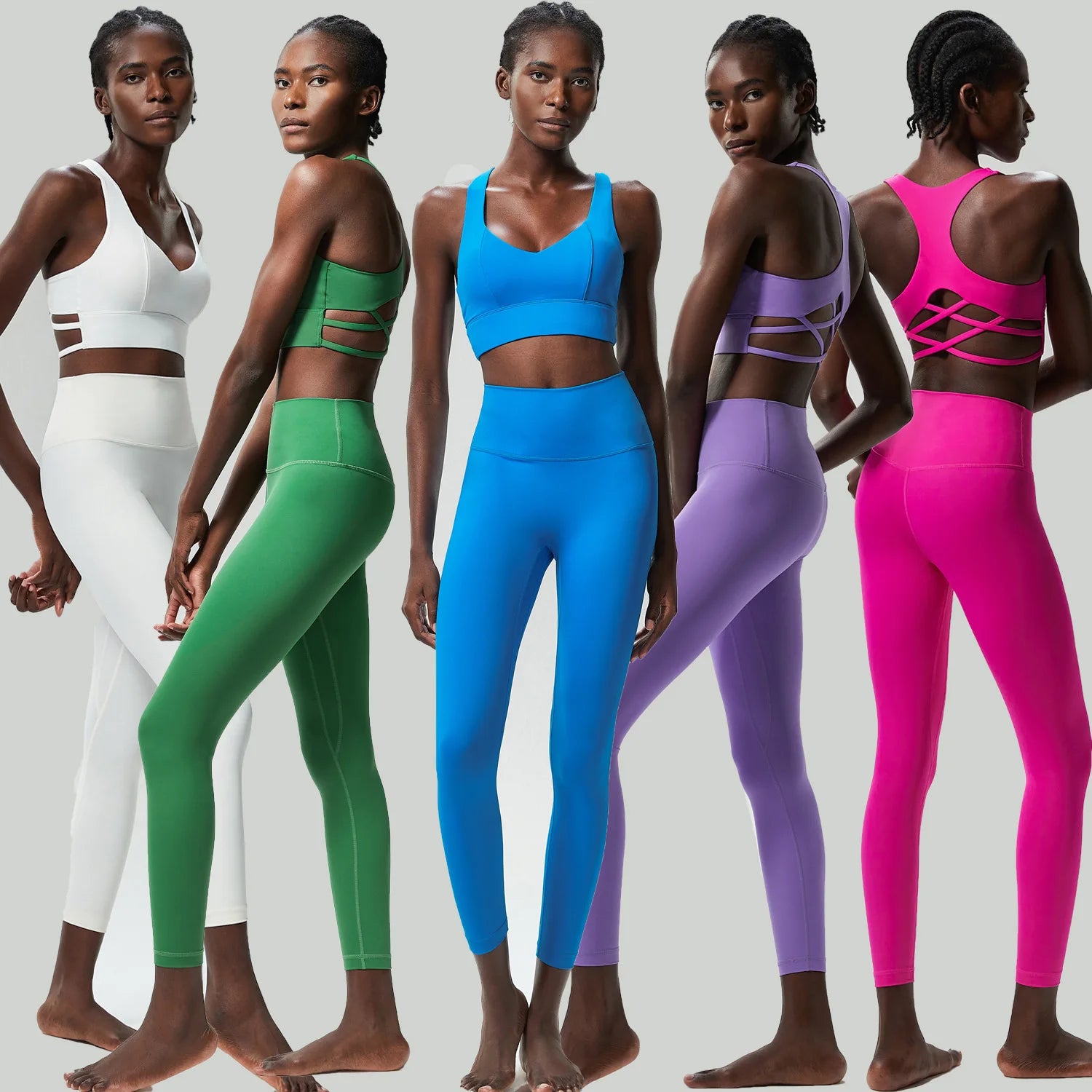 Wholesale Yoga Sets Plus Size Running Colorful New Design Sports Sets High Waist Training Women Sport Yoga Gym Fitness Sets