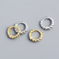 2022 Simple S925 Silver Twisted Circle Hoop Earrings Women Classic Circle Rounded Gold Twist Hoop Earrings