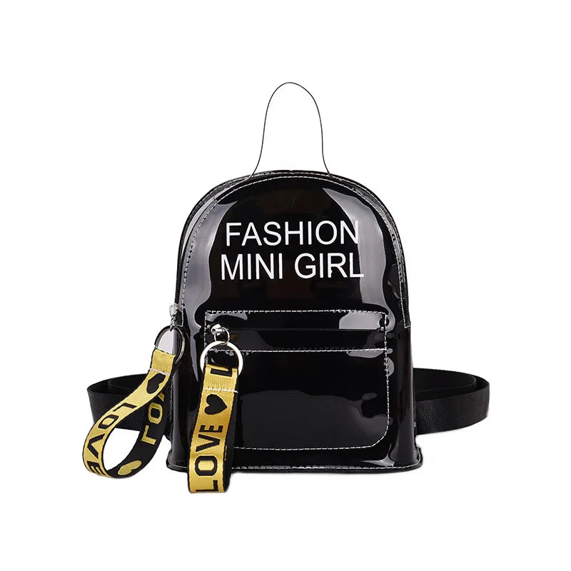 Jelly Waterproof Candy Color Mini Handbags PVC Transparent Clear Travel Backpack for Girls