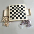 Quality Chess Set With Drawer Storage Box Wooden Deluxe Game Board 30*30cm Wood Checkers Boxed Gift for Entertainment