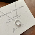 Vintage 925 Sterling Silver Circle Round Knot Pendant Necklace Link Chain Jewelry for Women