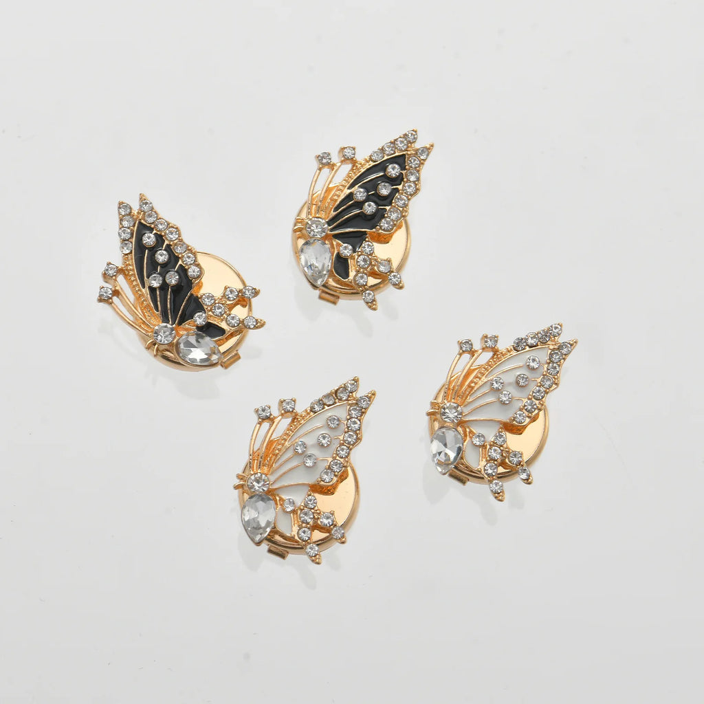 JFRB141 Luxury Butterfly Button Cover Elegant Cufflinks Fashion Jewelry Button Covers For Women Shirts
