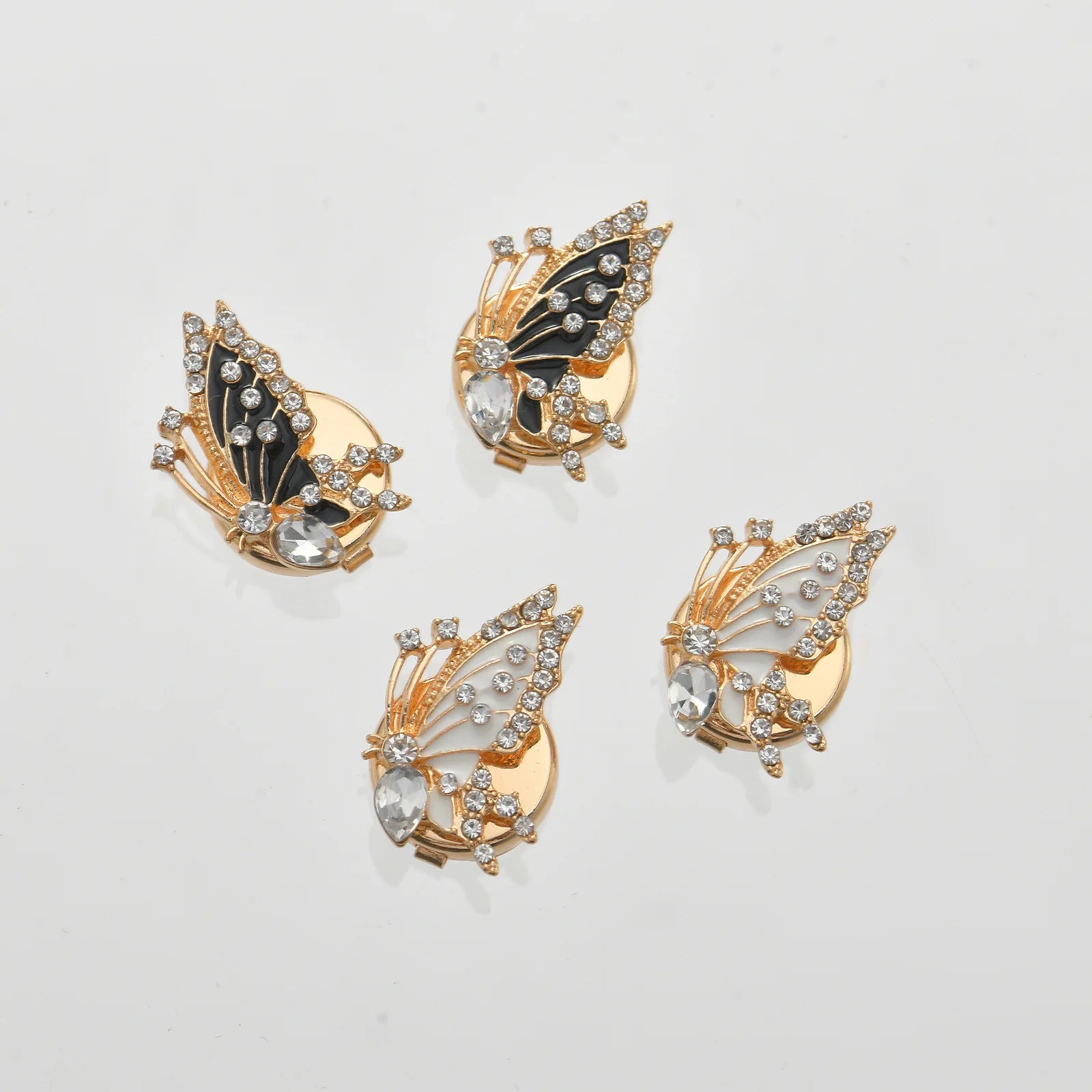 JFRB141 Luxury Butterfly Button Cover Elegant Cufflinks Fashion Jewelry Button Covers For Women Shirts