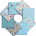 8pcs/lot Blue Cotton Eco-Friendly High-quality Smooth Durable Fat Quarter Cloth Bundle Precut Quilting Fabric Squares Printed