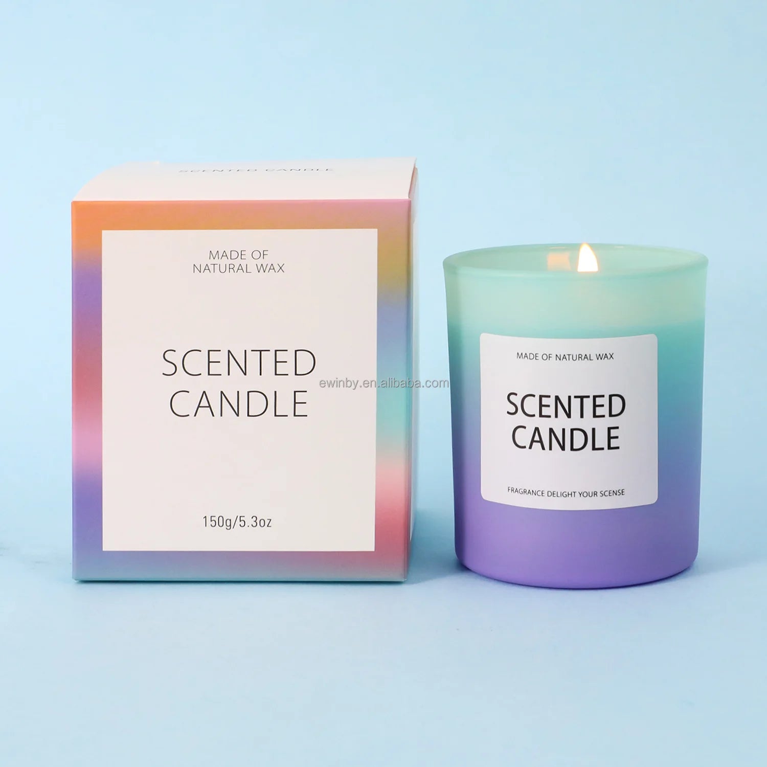 A03 5oz Smokeless Wedding Gifts Set Frosted Colored Tumbler Scented Candles With Custom Printing Box