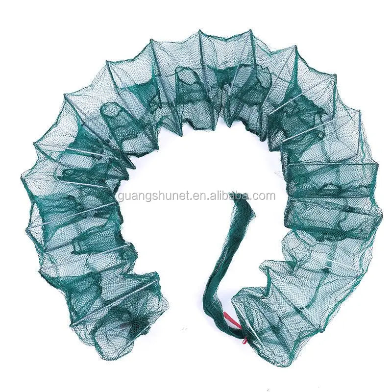 Nylon Aquaculture Trap for Crab Lobster Shrimp Double Knot Fishing Net Train-Shaped Cage