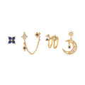 SP Daily Hot Fashion Moon Drop Earrings Set for Women Zircon Moon Star Earring Sets