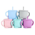Explosive Kids Solid Color Leak-proof and Drop-proof Silicone Straw Cup