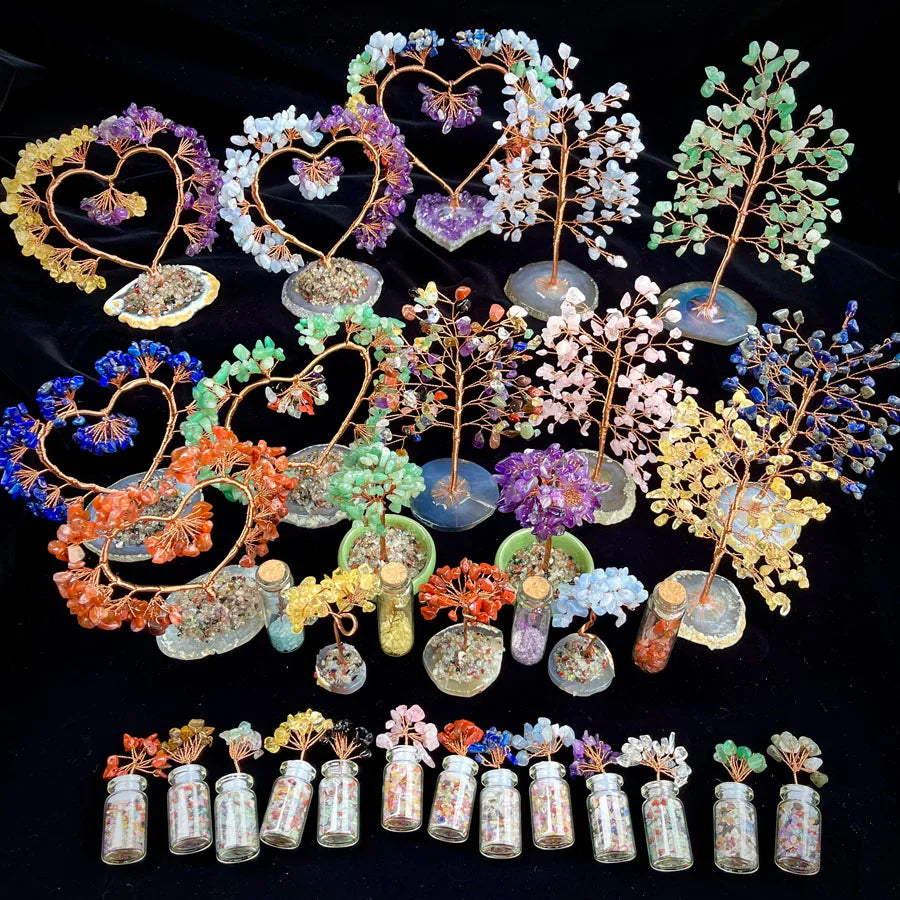 Natural Gem Hand Made Lucky Crystal Tree for Christmas Meditation Decoration