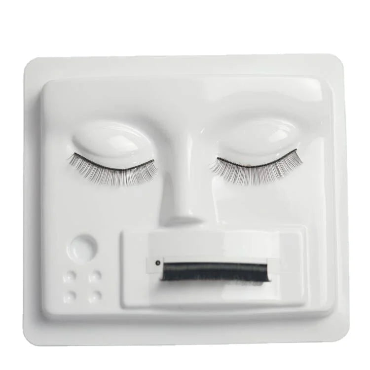 Wholesale Portable  Eyelash Extensions Mannequin Plastic 3 in 1 Training Practice Tray
