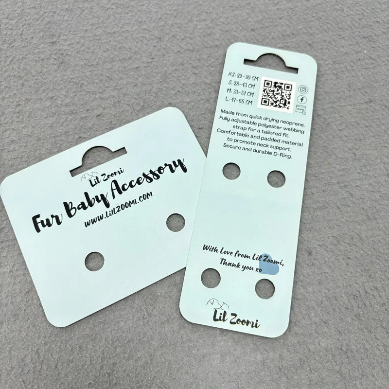 Customized Paper Card Packaging Accessory Printing Hanging Card Stock Paper Jewelry Display Cards With Custom Print Logo