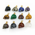 Natural Healing Lucky Stone Hip Hop Perfume Bottle Quartz Skull Head Necklace Wholesale Essential Oil Designer Charm Jewelry