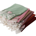New Pearl Chiffon Baotou Scarfladies Lace Lace Trim Wrap Scarf