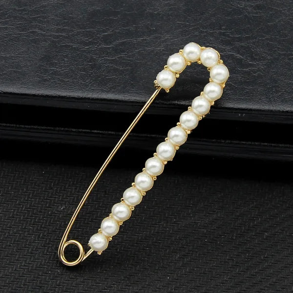 Joyas Fashion Jewelry Vintage Pearl Luxury Customized Designer Brooches Safety Pins for Women