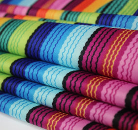 Diy Mexico Costume Poncho Mexican Table Runner Cinco De Mayo Rainbow Striped Fabric