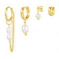 4Pcs Stunning Pearl Earrings S925 Silver Needle OL Style Perfect Gift for Wedding and Daily Use Jewelry Set