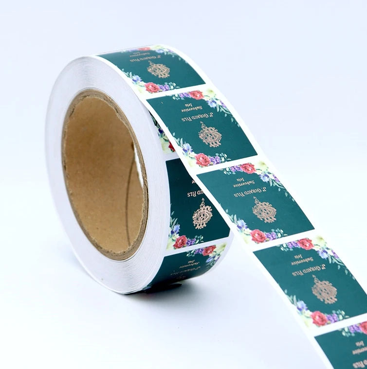 Customizable Waterproof Eco-Friendly Durable Adhesive Paper Label Sticker Rolls for Gift & Craft Applications
