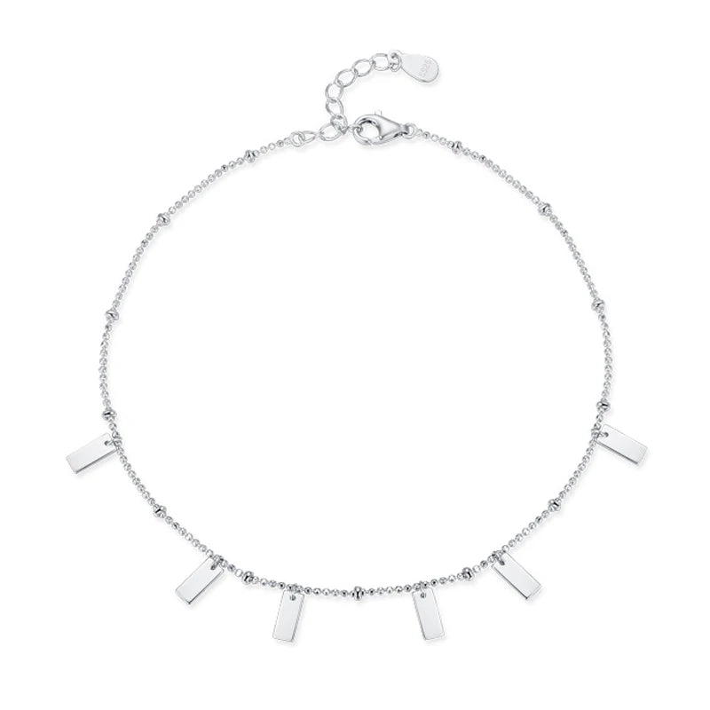 SL1677 925 Sterling Silver Fashion Geometric Design Adjustable Link Chain Bracelet for Women Girls Party Accessories Jewelry