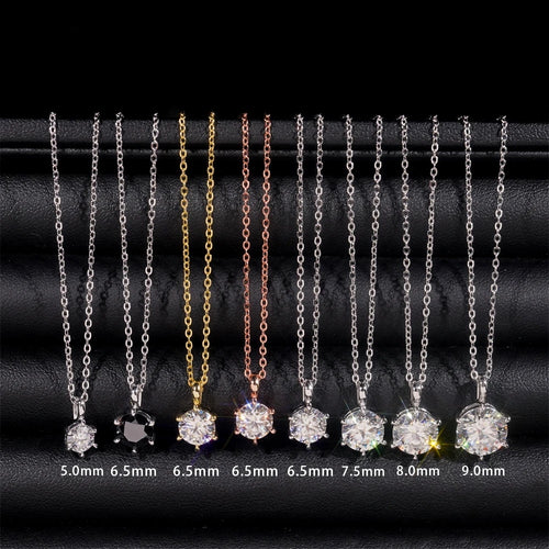 0.5ct 1ct 2 Ct 3ct Round Briiliant Cut Solitair Women Necklace 925 Sterling Silver Lab Diamond Necklace Moissanite Necklace
