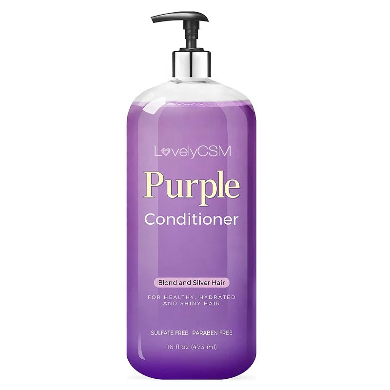 OEM OBM Sulfate-Free Anti-Dandruff Shampoo Conditioner Blond Silver Hair Repair Purple Shampoo for Yellow Brass Hair Loss