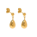 Wholesale High Polished Stainless Steel 18K Gold Plated Waterdrop Dangling Pendant Hoop Earrings for Women