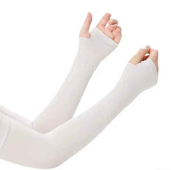 Courage Custom Unisex Outdoor White Polyester Protection Arm Covers Sublimation Printed Arm Sleeves Blank With Hole for Kids