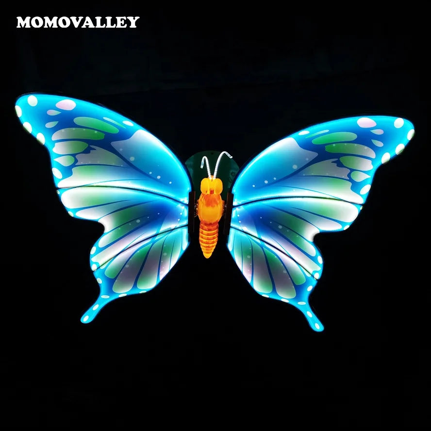 Momovalley Decorative Lighting 150CM Led purple Blue Dynamic butterfly Theme Park Garden Lights Christmas for Waterproof