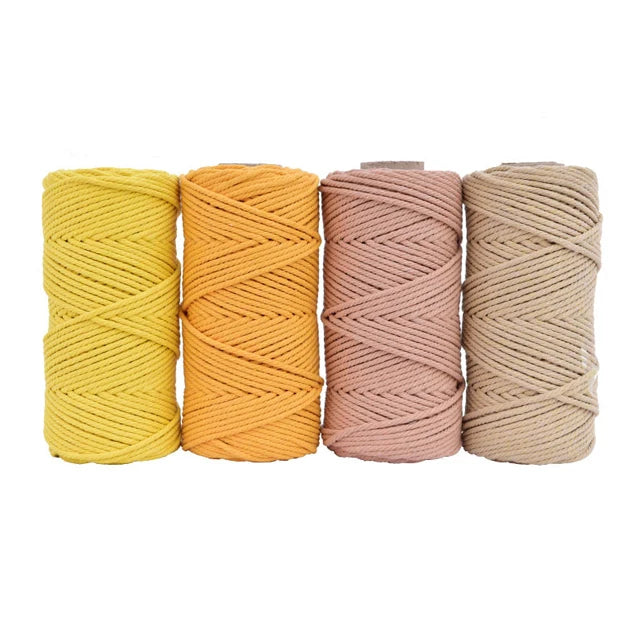Macrame Cord 4mm 100 Meter Twisted Cotton Blended Yarn Eco-Friendly Dyed Multi Color Weaving Knitting Waist Rope