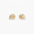 Small Minimalist Cute Metal Plain Shell Snail Conch Stud Earring Sterling Silver 925