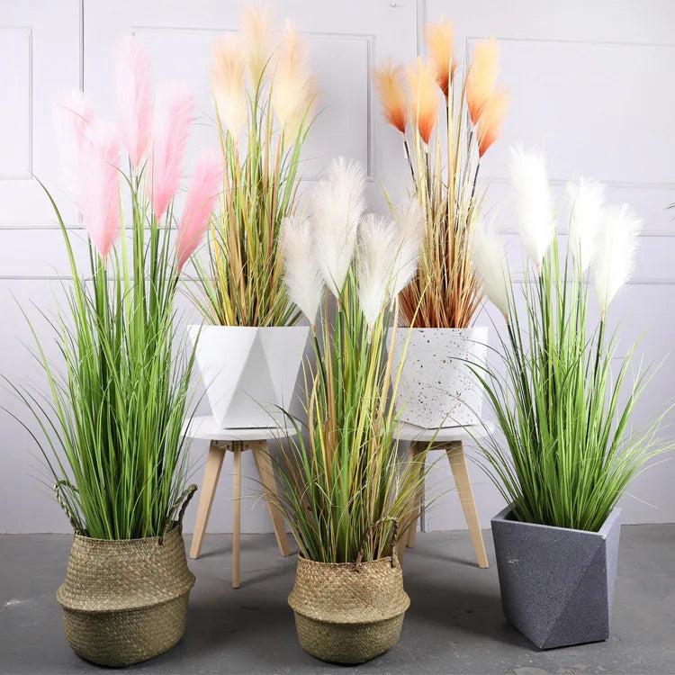 N378 Wholesale Wedding Supplies Home Decoration Artificial Pampas Artificial Pampas Grass Pampas Grass Artificial