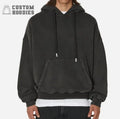 Custom Luxury Men's Oversized Solid Acid Washed 3D Embroidery Pullover Hoodie Heavyweight Streetwear