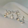 925 Sterling Silver Magic Crystal Love Earrings for Parties and Gifts