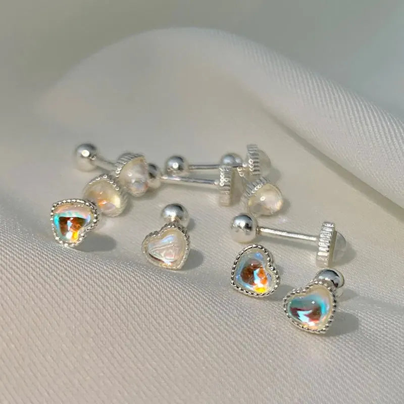 925 Sterling Silver Magic Crystal Love Earrings for Parties and Gifts