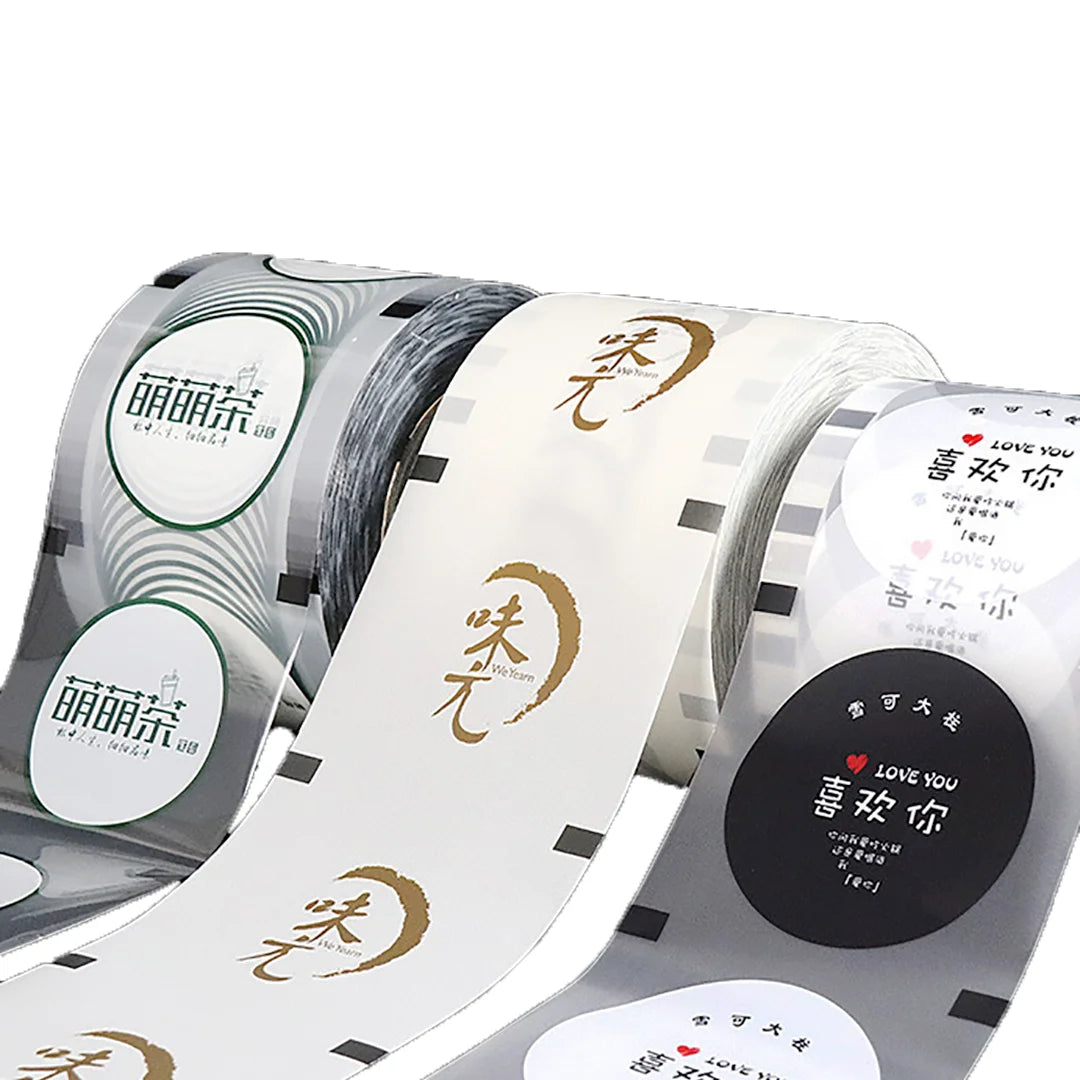 Customizable Size Patterns Disposable Plastic Cup Sealing Film for Beverage Milk Tea Boba Cup Storage