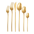 Thickened Luxury 304 Stainless Steel Royal Gold Matte Black Steak Knife and Fork Spoon Tableware Flatware Wedding Cutlery Set